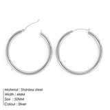 Aveuri Stainless Steel Gold Color Tone Women Chunky Hoops Earrings Fashion Jewelry Stainless Wives Round Smooth Thick Hoop Earrings