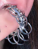 Aveuri 2023 Vintage Metal Gossip Stud Earrings For Men Women Fashion Ear Jewelry Punk Hiphop Gothic Clip Earrings Nightclub Party New Rock