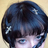 Aveuri 2022 Vintage Metal Cross Hair Clips For Women Girls Trendy Hair Accessories Hiphop Punk Barrettes Hair Pins Hairwear Cool Unique New