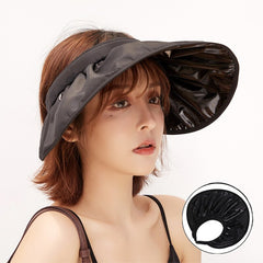 Aveuri Women Summer Hat Black Glue Sunscreen UV Protection Anti-Uv Visor Caps Elastic Hollow Top Hat Multifunctional Headband Gorras