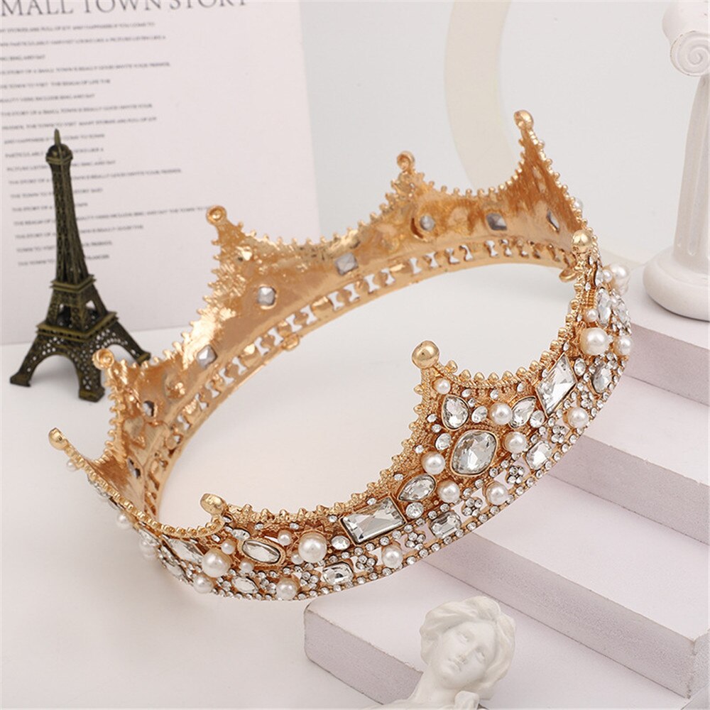 Aveuri Tiaras And Crowns Hairbands Engagement Wedding Hair Accessories For Women Vintage Crown Jewelry Luxury Party Headdress