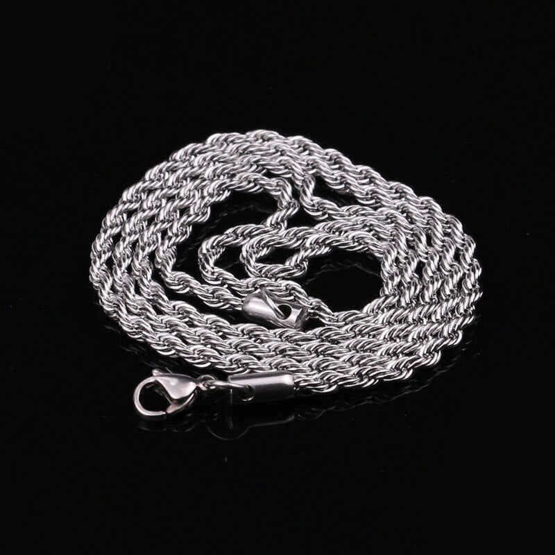 Fashion Minimalist Twist Rope Chains Necklaces Men Temperament  Stainless Steel Chain Necklace For Women Jewelry Gift