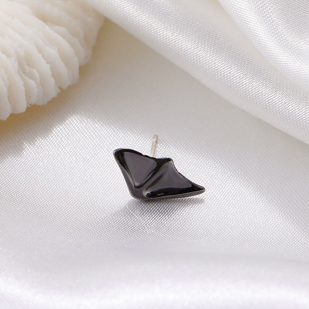 AVEURI 2ND Punk Design Demon Angel Symmetry Stud Earrings For Women Kpop Geometric Cute Sector Wing Good Evil Earrings Fashion Jewelry