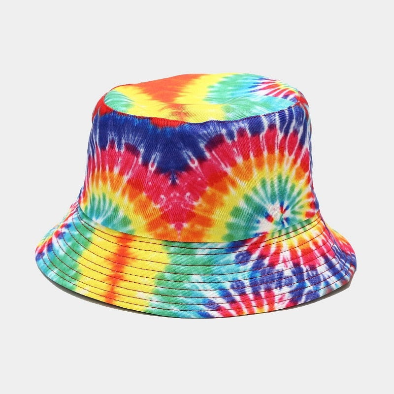 Aveuri Back to school Unisex Hat Black Tie Dye Double-Sided Simple Bob Hip Hop Bucket Hat Women's Summer Sunscreen Panama Beach Fishing Bunny Sun Cap