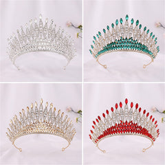 Aveuri Crystal Crown Bridal Wedding Hair Accessories For Women Rhinestone Tiaras And Crowns Party Hair Jewelry Bridesmaid Headpiece