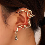 Aveuri 2023 Punk Zircon Climb Clip Earring Irregular Metal Ear Cuff For Women No Piercing Geometry Spiral Earrings Fashion Statement Jewelry