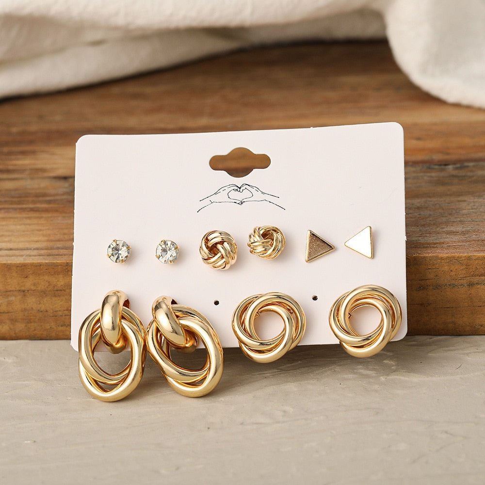 Aveuri Trendy Gold Silver Color Butterfly Hoop Earrings Set for Women Snake Pearl Resin Hoop Earrings Cute Brincos Party Jewelry