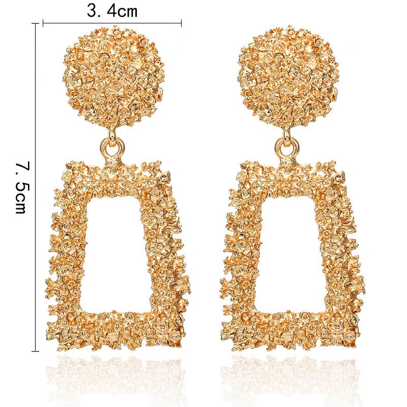 Aveuri New Bohemian Vintage Cloth Flower Drop Earrings for Women Tassel Dangle Earring Geometric Long Big Earings Fashion Jewelry