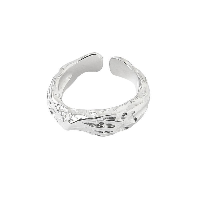 Aveuri  Trendy Punk Irregular Round Rings For Women Fashion Creative Lunar Surface Adjustable Open Ring Vintage Jewelry Gift
