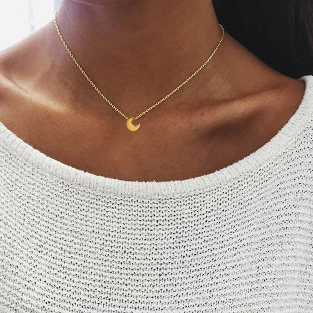 Aveuri Hot Fashion Casual Chocker Necklace Personality Infinity Cross Pendant Gold Color Choker Chains Necklaces On Neck Women Jewelry