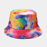 Aveuri Back to school Unisex Hat Black Tie Dye Double-Sided Simple Bob Hip Hop Bucket Hat Women's Summer Sunscreen Panama Beach Fishing Bunny Sun Cap