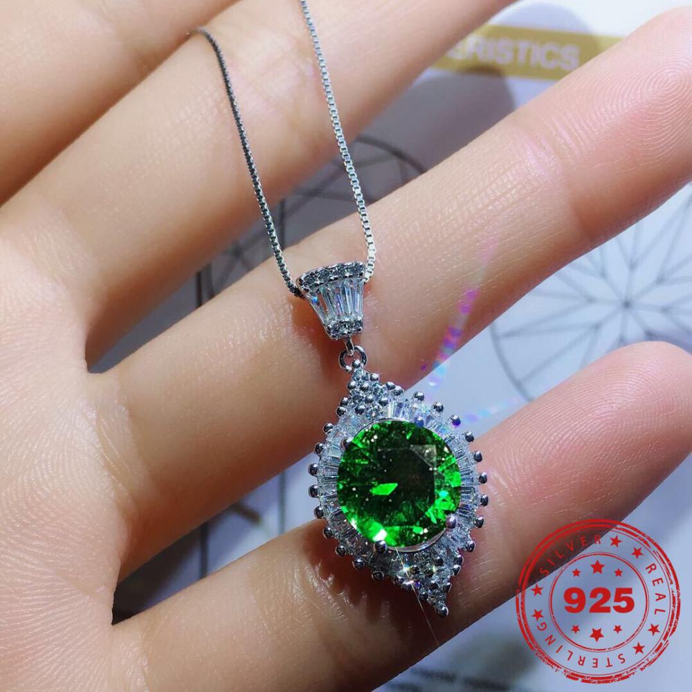 HOYON 3-Carat Imported D- Mosang Diamond style Pendant Pt950 Necklace Women Real 100% S925 Silver  Jewelry for Woman