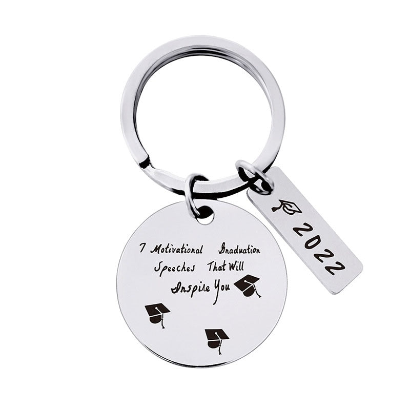 Graduation gifts 10Pcs Round Laser Class Of 2022 I Graduated Stainless Steel Keychain For Womens Mens Students Classmate Graduation Season Gifts