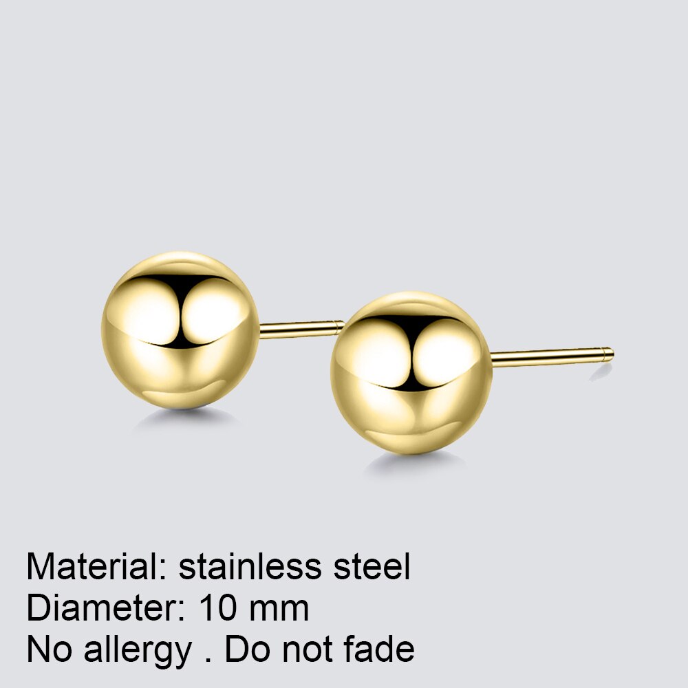 Aveuri Korean Fashion Earrings Diameter 10Mm Small Stud Earrings For Women Trending Simple Stainless Steel Earring Studs Jewelry