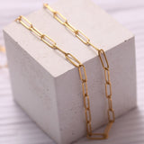 Aveuri Stainless Steel Gold Color Chain Necklace For Women Long Chain Choker Men Collar Neck Lace Diy Pendant Silver Color Cord Lobster