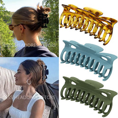 Aveuri 2024 Korean Fashion Women Hair Claws Large Hairpins Crab Catch Headwear Simple Elegant Ponytail Hair Clip Girls Hair Accessories