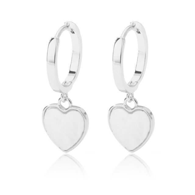 Aveuri Heart Hoop Earring For Women Creative Zircon Lover Wedding Geometric Drop Earrings Accessories Jewelry Gift Bijoux Femme