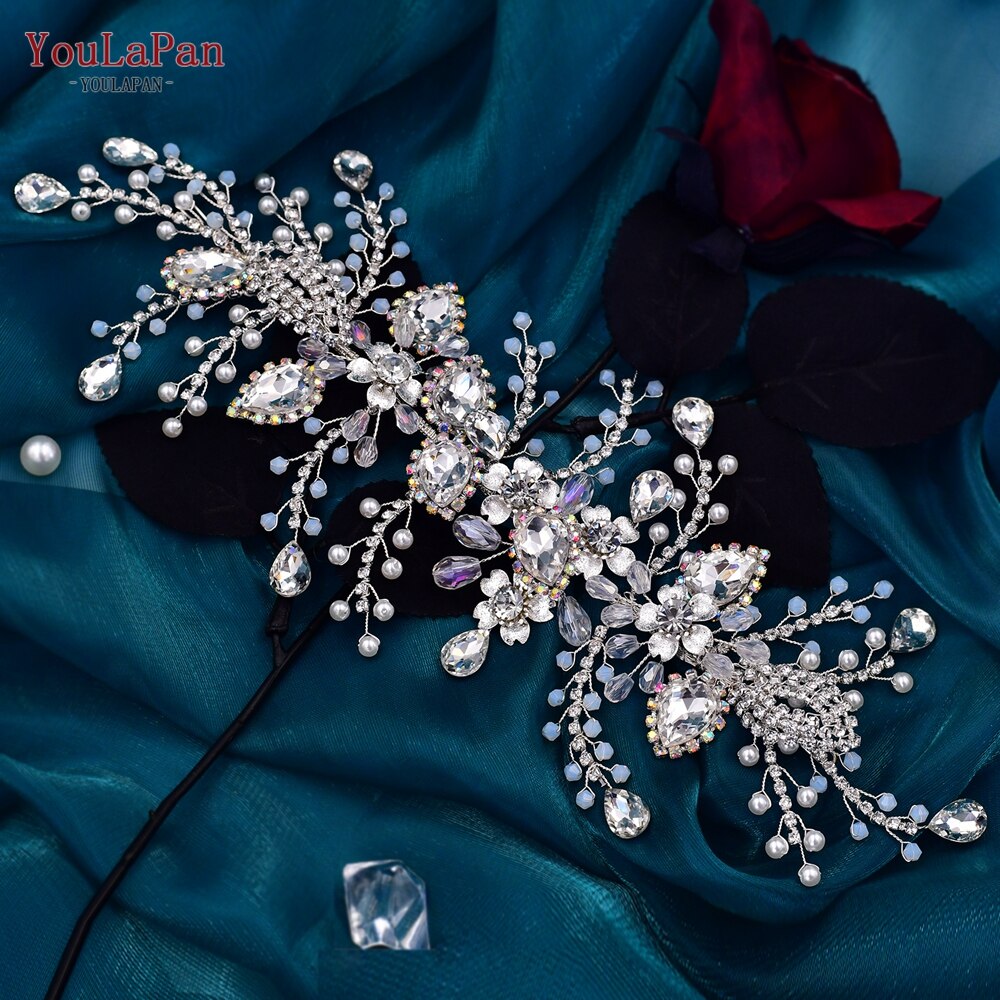 Aveuri Trendy Bridal Headband Wedding Crown Hair Accessories Bride Hair Ornaments Crystal Headdress Prom Tiara For Women