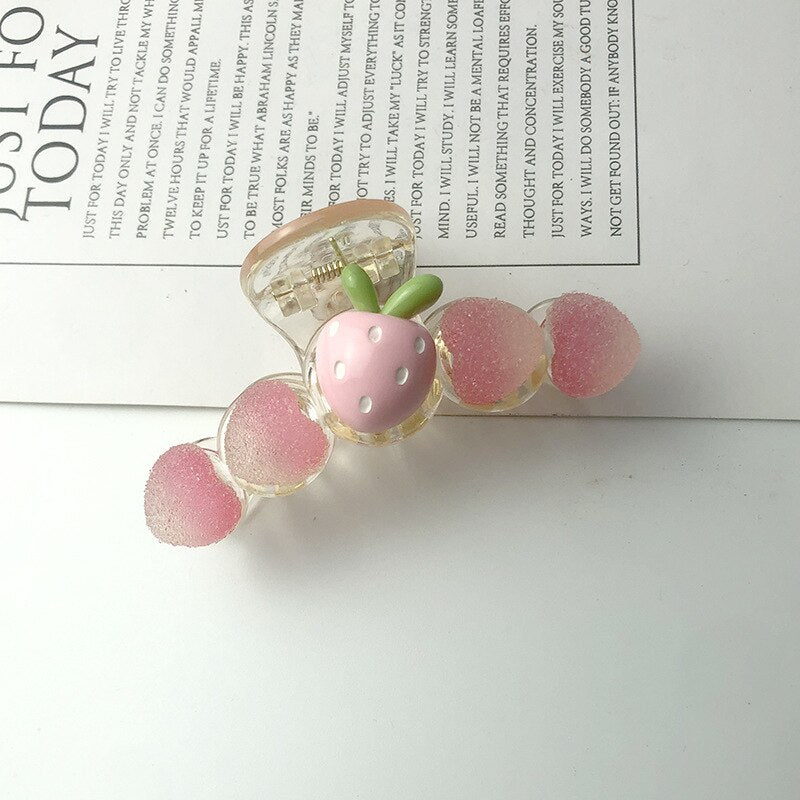 Aveuri Korea Candy Color Love Heart Claw Clip Large Barrette Crab Hair Claws Bath Clip Ponytail Clip Women Girls Hair Accessories Gift