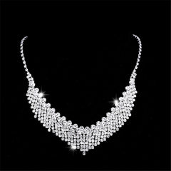 Aveuri Women Earring Fashion Shining Zircon White Gold Color Elegance Bridal Jewelry Sets For Woman Wedding Charm Gift