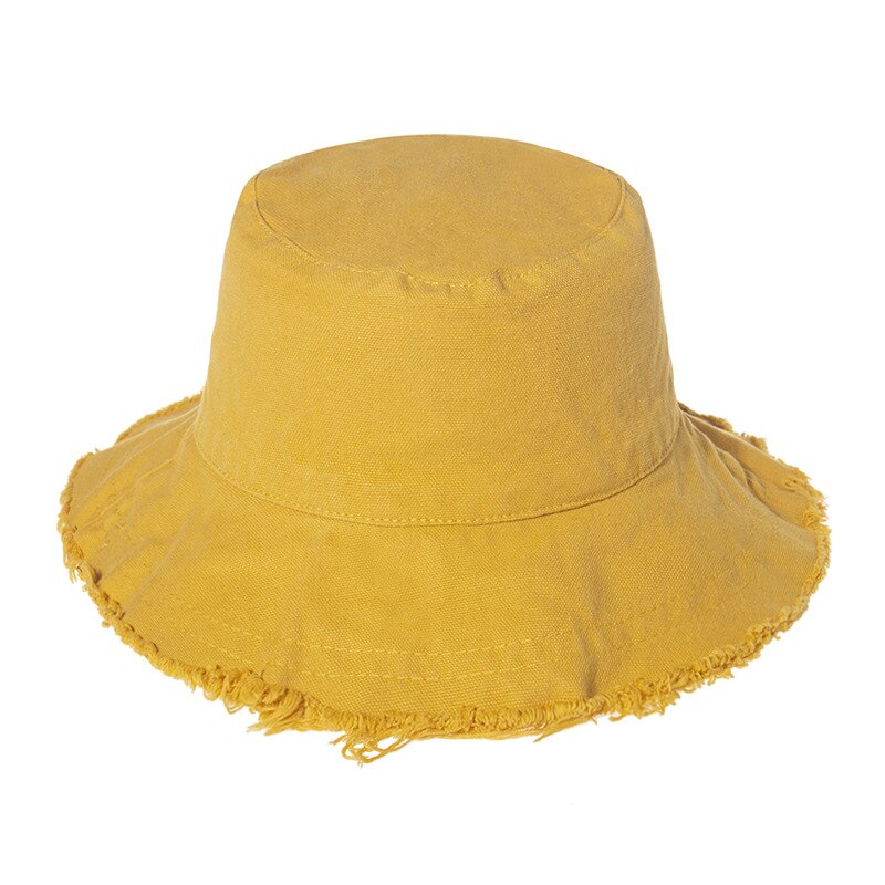 Aveuri Ladies Bucket Hat Sun Visor Fisherman Hat Beach Outdoor Sun Protection Women Flat Tassel Breathable Sun Hat Fashion Summer 2022