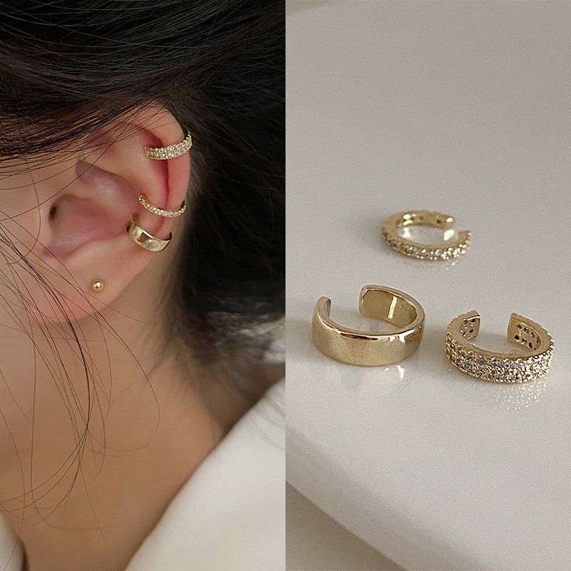 Aveuri  Delicate Zircon Cute Clip Earrings Female Buckle Ear Cuff No Piercings Fake Cartilage Ear for Women 2022 Fashion Jewelry