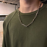 Hip Hop Thistles and Thorns Punk Men Women Necklace Unisex Clavicle Neck Chain Geometry Jewelry Gift