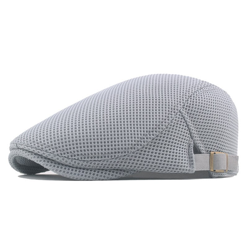 2023 New Summer Men's Hat Breathable Mesh Newsboy Cap Outdoor Gorro Hombre Boina Golf Hats Fashion Solid Flat Caps for Women