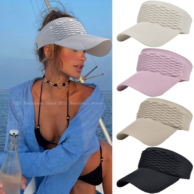 Aveuri Back to school New Long Brim Ponytail Baseball Cap Women Casual Hollow Out Breathable Empty Top Hat Summer Spring Outdoor Sports Golf Beach Hat