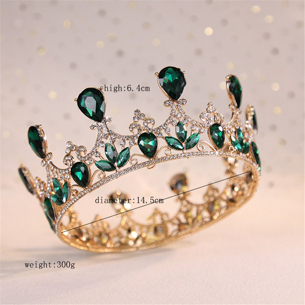 Aveuri Vintage Royal King Crown For Men Full Round Sliver Big Gold Tiaras And Crowns Prom Party Costume Hair Accessories Women