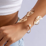 AVEURi 2023 Ethnic Vintage Multilayer Butterfly Cuff Bangle Bracelet For Women Elegent Gift Girls Jewelry Geometric Pearl Bracelets