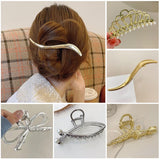 Aveuri Luxury Butterfly Hair Claws Barrettes Elegant Pearl Bowknot Hair Clips Hairgrips For Girls Women Hair Ornament Headwear Jewelry