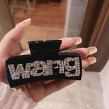 Aveuri 2023 Fashion Punk Exaggerated Fashion Crystal Wang Letter Earrings Rhinestone Letters Dangle Earrings For Women Girl Jewlery