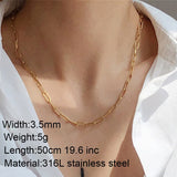 Aveuri Chain On The Necklace Lobster Clasp Gold Color Necklaces Linked Circle Necklaces For Women Minimalist Choker Necklace Jewelry