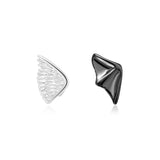 AVEURI 2ND Punk Design Demon Angel Symmetry Stud Earrings For Women Kpop Geometric Cute Sector Wing Good Evil Earrings Fashion Jewelry