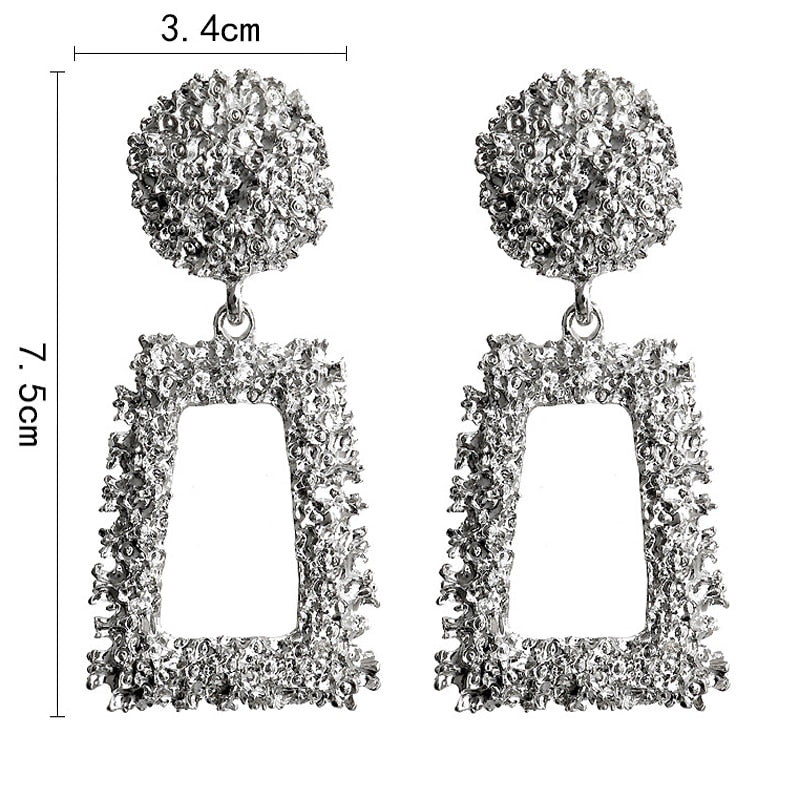 Aveuri New Bohemian Vintage Cloth Flower Drop Earrings for Women Tassel Dangle Earring Geometric Long Big Earings Fashion Jewelry