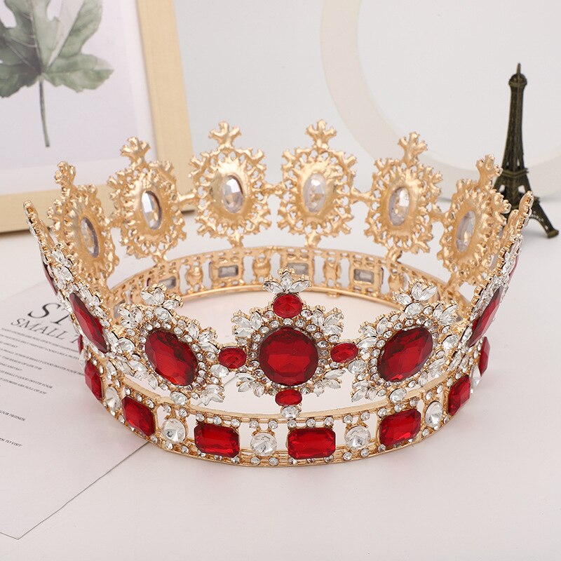 Aveuri New Bridal Classical Crowns Luxury Elliptical Zircon Wedding Party Big Crown For Women Bride Crown Hair Accessories Gift