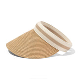 Aveuri 2022 Summer Empty Top Sun Hat Anti Uv Female Outdoor Visor Cap Casual Shade Hat Straw Wide Large Brim Beach Sunhat Lady New
