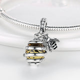 plata charms of ley 925 Fit Original Pandach Bracelet Necklace Hive Bee Silver Color Pendant Charms Beads Women Fine Jewelry