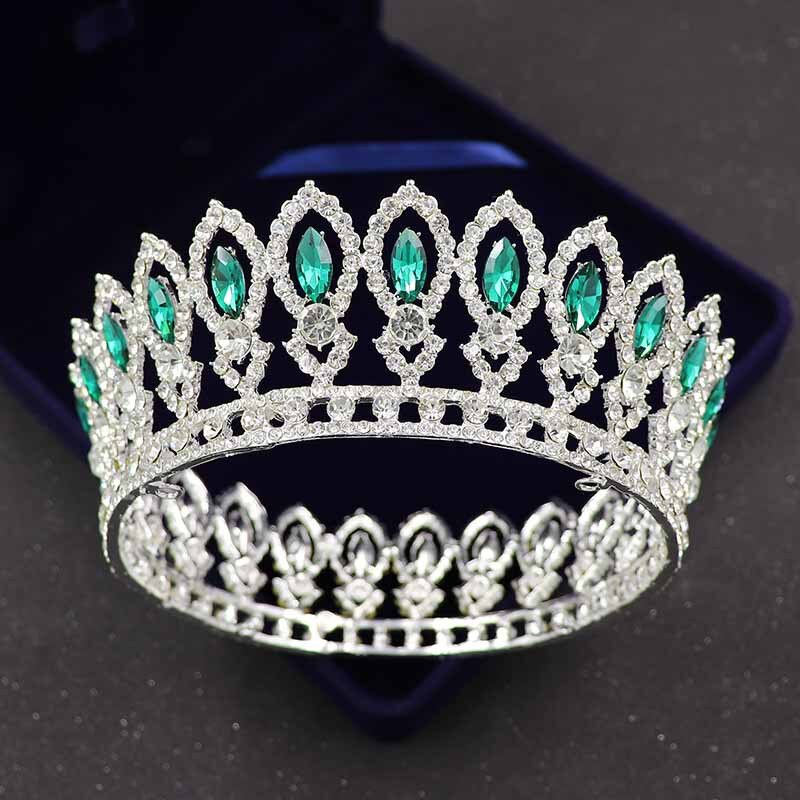 Aveuri Vintage Wedding Queen King Tiaras And Crowns Bridal Head Jewelry Accessories Women Diadem Pageant Headpiece Bride Hair Ornament