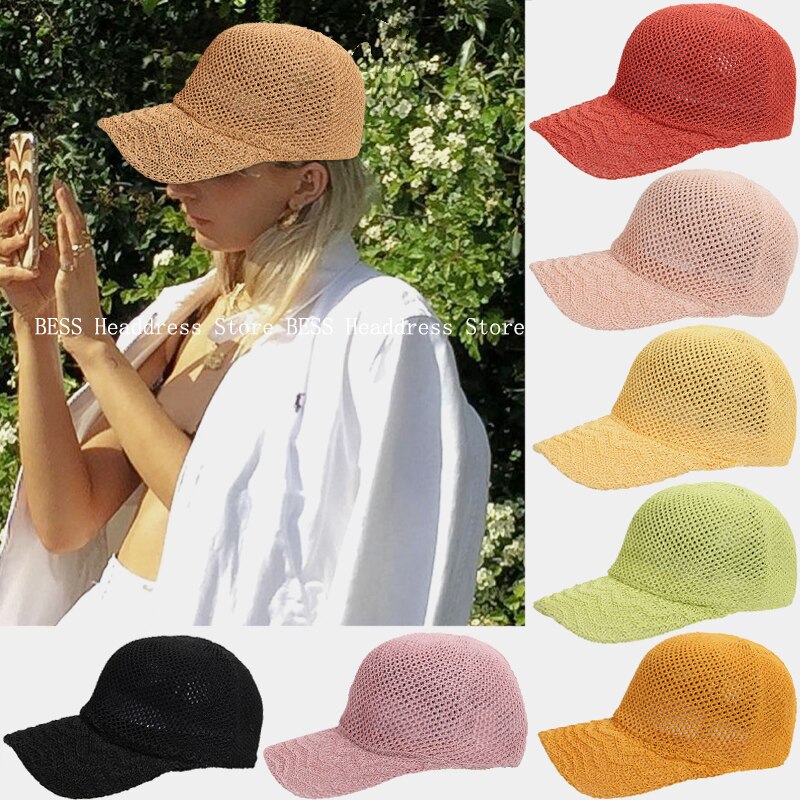 Aveuri New Mesh Baseball Cap Women Casual Outdoor Visor Sun Protection Cap Summer Unisex Solid Color Sun Hats Holiday Cool Hip Hop Hat