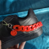 Aveuri INS Candy Color Acrylic Smiley Face Shoe Chain Charm Sneakers Decoration For Women Men Resin U-Shaped Shoe Buckle Chain Jewelry