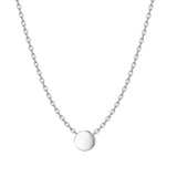 Aveuri S925 Silver Classic Round Classic Disc Glossy Pendant Clavicle Necklace For Women Wedding Chains Jewelry Gifts Accessories