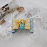 Aveuri Back to school Luminous Glitter Hair Bows On Clips Princess Dance Party Hairgrip Lovely Hairpin Adorable Headwear Kids Party Hair Accessory