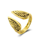 LATS Punk Vintage Evil Wings Rings for Women Men Couple Wedding Ring Opening Angel Wing Version Rings Korean Jewelry