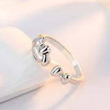 Aveuri  Cute Fashion Valentine's Day Melody Bow Ring Japanese And Korean Style Simple Girl Birthday Gift Lucky Creative Jewelry