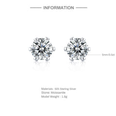 Aveuri 925 Sterling Silver 0.5 Carat Moissanite Snowflower Piercing Stud Earrings For Women  Wedding Jewelry Gift Brincos Aretes