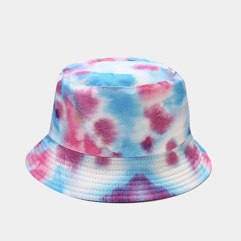 Aveuri Back to school Unisex Hat Black Tie Dye Double-Sided Simple Bob Hip Hop Bucket Hat Women's Summer Sunscreen Panama Beach Fishing Bunny Sun Cap