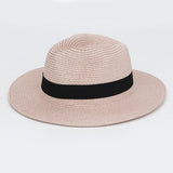 Aveuri Women Wide Brim Straw Panama Roll Up Ponytail Hat Beach Visor Sun Hat UV UPF50+ Women's Lightweight Foldable Packable Summer Hat