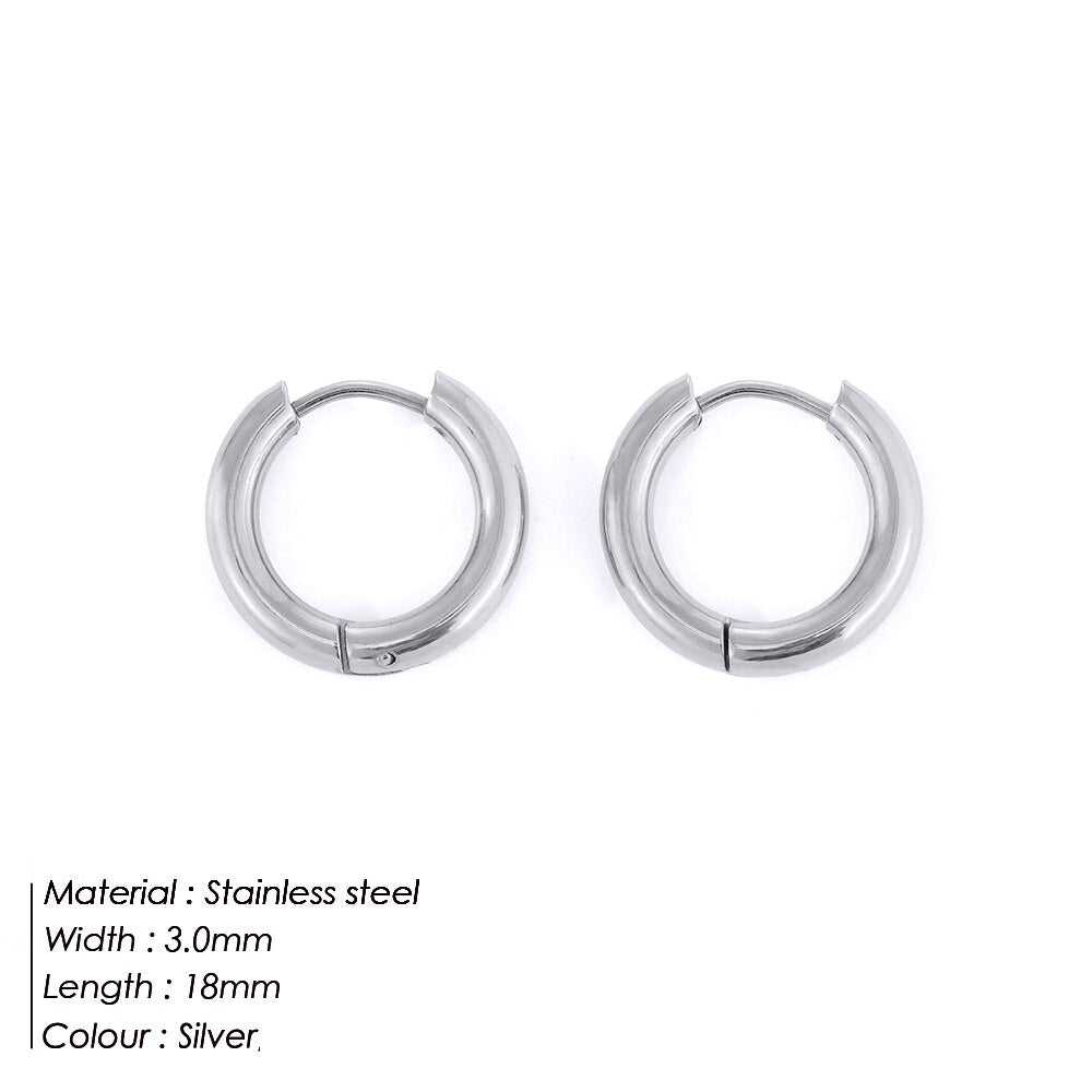 Aveuri Trendy Small Hoop Earrings Women Girl Stainless Steel Round Circle Earring Brinco Accessories Earrings Wholesale Dropshipping